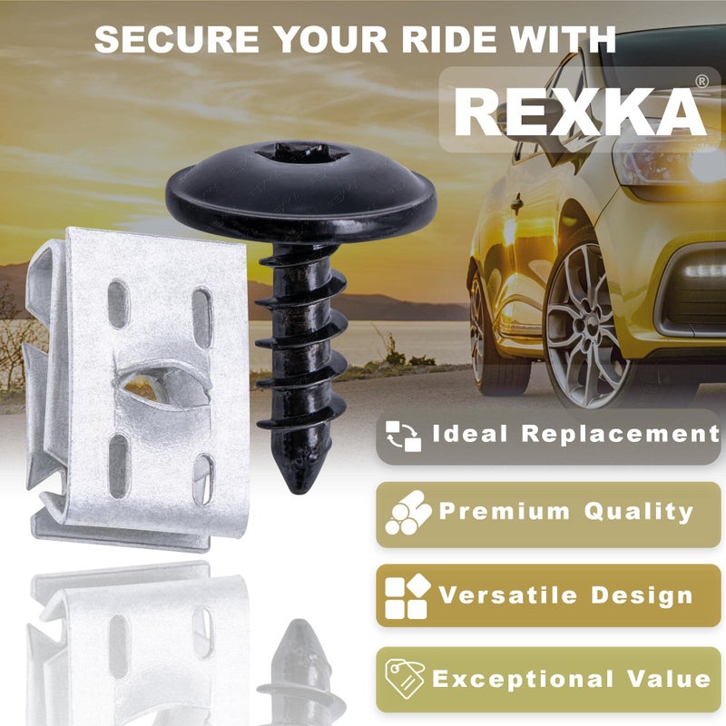 Rexka 20 Sets T25 M5 درابزين بطانة غطاء المصد سبلاش شيلد Scew U طقم صامولة لشركة فولكس فاجن N90974701 N90959101 - Image 4